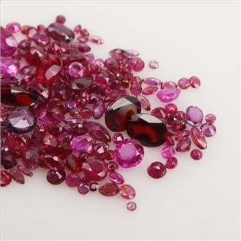 Red Faceted Loose Jewelry Craft Stones, 156+ Stones