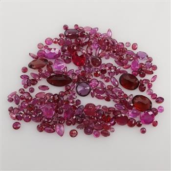 Red Faceted Loose Jewelry Craft Stones, 156+ Stones