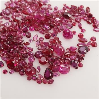 Red Faceted Loose Jewelry Craft Stones, 190+ Stones