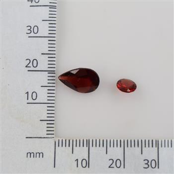Red Faceted Loose Jewelry Craft Stones, 2 Pieces
