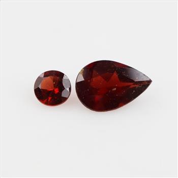 Red Faceted Loose Jewelry Craft Stones, 2 Pieces