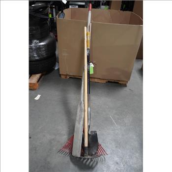 Red Leaf Rake, Shovel, And More, 3 Pieces | Property Room