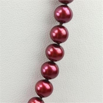 Red Pearl Necklace 14kt Clasp