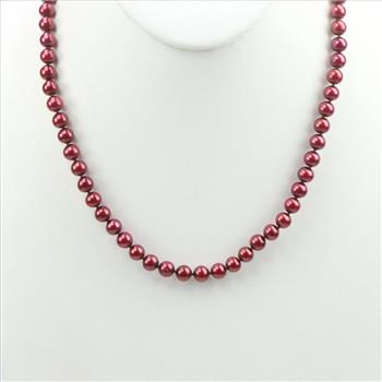 Red Pearl Necklace 14kt Clasp