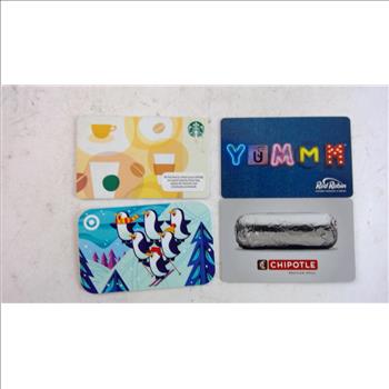 Red Robin, Starbucks & More Gift Cards, 4 Pieces