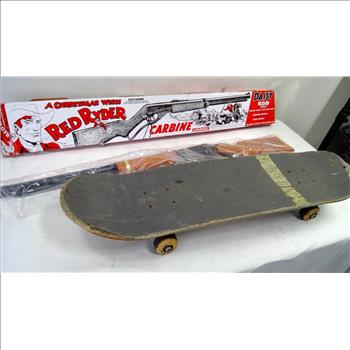 Red Ryder Rifle In Box, Skateboard