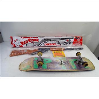 Red Ryder Rifle In Box, Skateboard