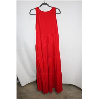 Red Sleeveless Maxi Dress, Size L