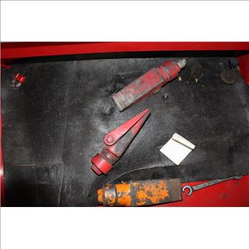 Red Snap-On Rolling Tool Box With Assorted Tools