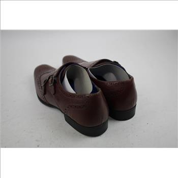 Red Tape Maroon Double Monk Strap Shoes, Size 10