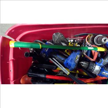 Red Tote With Assorted Tools