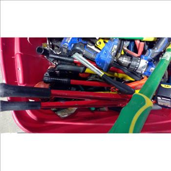 Red Tote With Assorted Tools