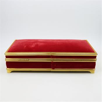 Red Velvet Trimmed Mirrored Lid Jewelry Box