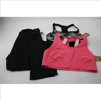 Reebok 2XL Leggings, Large Sports Bras, With ConAir Curl Rollers, 5 Pieces