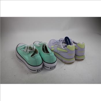 Reebok, Converse Women's Size 9 Shoes, Low Cut Muppets Crew Socks, 4 Pieces