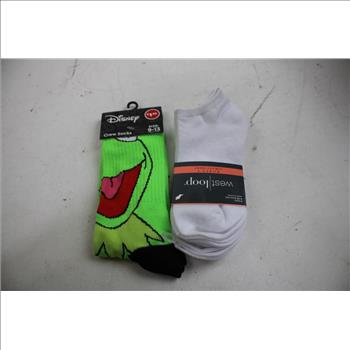 Reebok, Converse Women's Size 9 Shoes, Low Cut Muppets Crew Socks, 4 Pieces