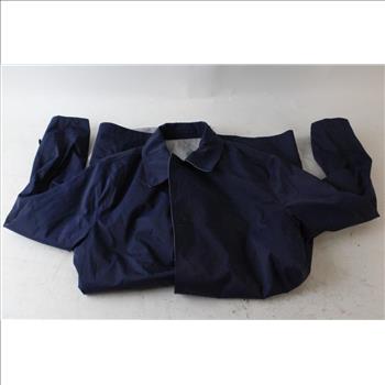 Reversible Blue And Gray Rain Jacket