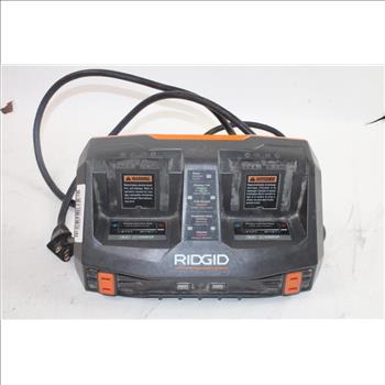 Ridgid 18V Dual Port Dual Chemistry Sequential Charger With Dual Usb Ports