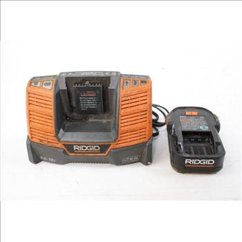 Ridgid 9.6-18v Battery Charger And Pack