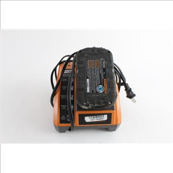 Ridgid Battery And Charger, 2 Pieces