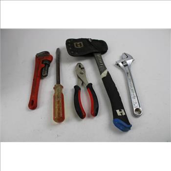 Ridgid Pipe Wrench, Adjustable Wrench, Roadpro Pliers, And More Tools, 8 Pieces