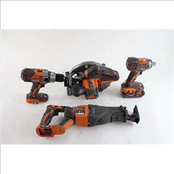 Ridgid Power Tool Lot With Bag, 4+ Pieces