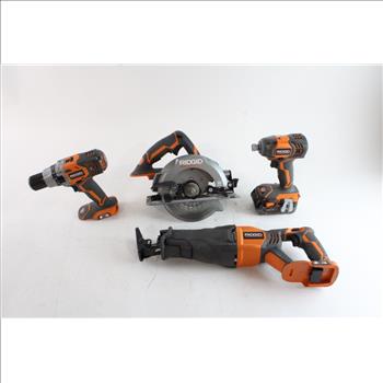 Ridgid Power Tool Lot With Bag, 4+ Pieces