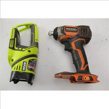 Ridgid R80034 Impact Driver, Ryobi P704 Flashlight (Tool Ony): 2 Items