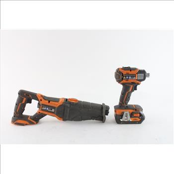 Ridgid Reciprocating Saw & Impact Driver, 2 Pieces