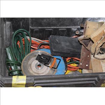 Ridgid Rolling Tool Tote With Assorted Power Tools, 4 Pieces