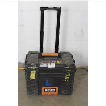 Ridgid Rolling Tool Tote With Assorted Power Tools, 4 Pieces