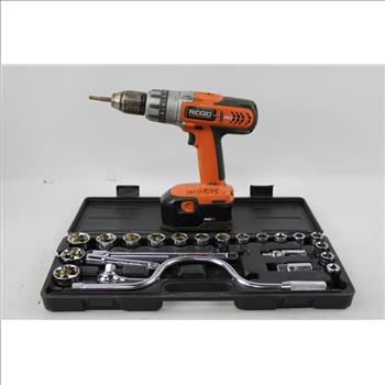 Ridgid Speed Drill, Battery, Socket Wrench Set