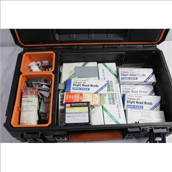 Ridgid Stackable Tool, With  Collated Finish Nails, Staples, Slight Head Brads