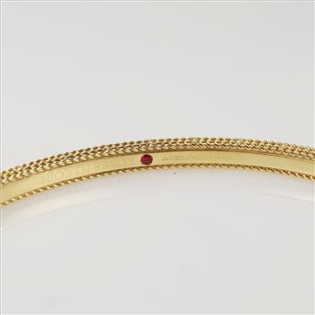 Roberto Coin .26ct Diamond 18kt Gold Hinged Bangle Bracelet-Evaluated By Certified Gemologist
