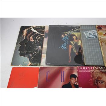 Rod Stewart Greatest Hits, Flashdance Soundtrack, And More Records, 9 Pieces