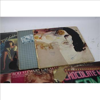 Rod Stewart Greatest Hits, Flashdance Soundtrack, And More Records, 9 Pieces