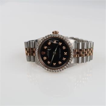 Rolex 1.32cts TW Diamond Gold Accent Perpetual Watch-Evaluated By Our Certified Gemologist-AGS/GIA