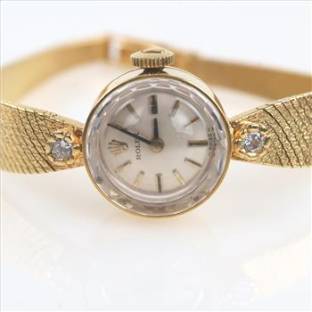 Rolex 14kt Gold Diamond Dress Watch-Evaluated By Our Certified Gemologist-AGS/GIA