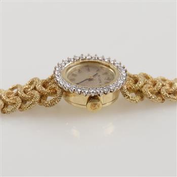 Rolex 14kt Gold Diamond Vintage Cocktail Watch-Evaluated By Our Certified Gemologist-AGS/GIA