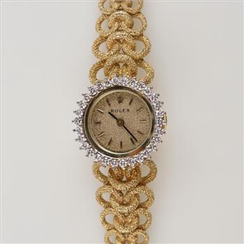 Rolex 14kt Gold Diamond Vintage Cocktail Watch-Evaluated By Our Certified Gemologist-AGS/GIA