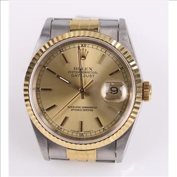 Rolex 18kt Gold Accent DateJust Watch- Evaluated By Our Certified Gemologist-AGS/GIA