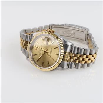 Rolex 18kt Gold Accent DateJust Watch- Evaluated By Our Certified Gemologist-AGS/GIA