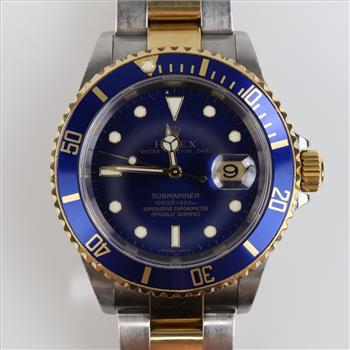 Rolex 18kt Gold Accent Submariner Watch- Evaluated By Our Certified Gemologist-AGS/GIA