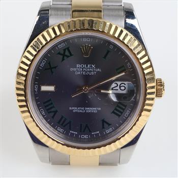 Rolex 18kt Gold Datejust Watch-Evaluated By Our Certified Gemologist-AGS/GIA