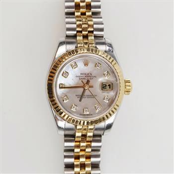 Rolex 18kt Gold Oyster Perpetual DateJust Watch- Evaluated By Our Certified Gemologist - AGS / GIA