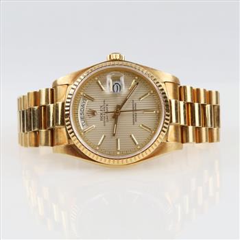 Rolex 18kt Gold President Oyster Perpetual Day/Date Watch-Evaluated By Certified Gemologist-AGS/GIA