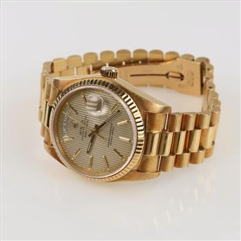 Rolex 18kt Gold President Oyster Perpetual Day/Date Watch-Evaluated By Certified Gemologist-AGS/GIA