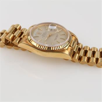Rolex 18kt Gold President Oyster Perpetual Day/Date Watch-Evaluated By Certified Gemologist-AGS/GIA