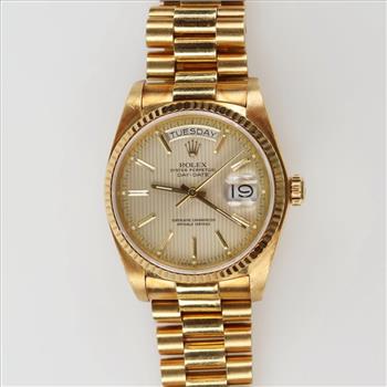 Rolex 18kt Gold President Oyster Perpetual Day/Date Watch-Evaluated By Certified Gemologist-AGS/GIA
