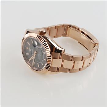 Rolex 18kt Rose Gold Oyster Perpetual Sky Dweller Watch- Evaluated By Certified Gemologist- AGS/GIA